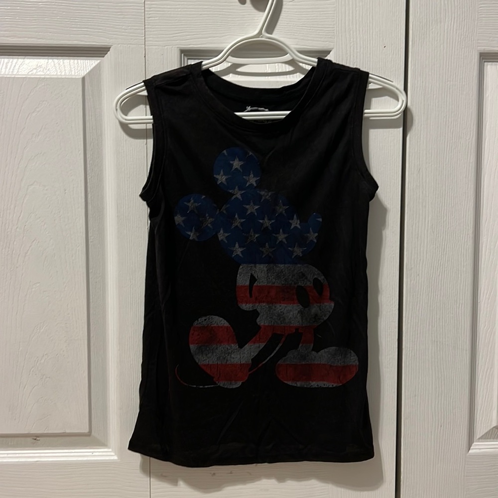 (disney) black usa mickey sleeveless shirt